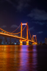 Fototapeta premium Wuhan Yingwuzhou Yangtze River Bridge scenery