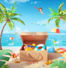 Obraz premium summer beach scene