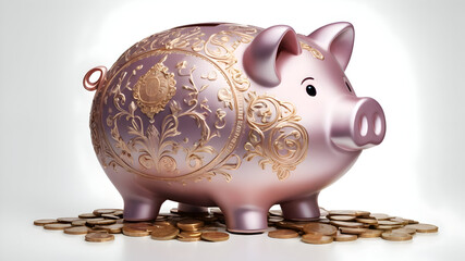 piggy bank with coins