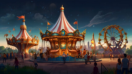 carousel at night