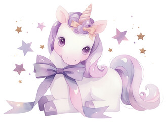 Obraz premium PNG Purple coquette unicorn outdoors snowman nature.