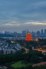 Obraz premium Summer scenery of Yellow Crane Tower Park in Wuhan