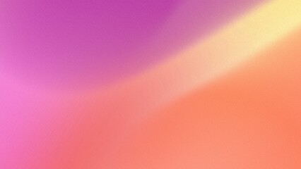 Abstract flat style Vintage glowing neon soft blur defocused noise grainy freeform gradient background with purple yellow orange mid century modern colors copy space text area 
