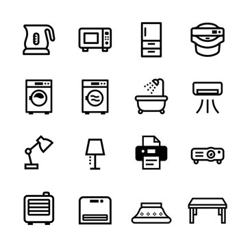 家電・家具のベクターアイコンセット