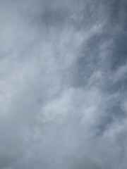 Gray sky with white clouds 