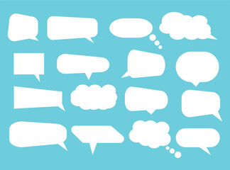 Speech Bubble set. Talk bubble. Blank empty vector white speech bubbles. Speak bubble text, cartoon chatting box, message box. Cartoon balloon word design

