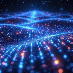 Naklejka premium Abstract Blue and Orange Glowing Lights