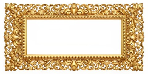 Gold frame with intricate designs, perfect for elegant and luxurious decor, gold, frame, golden, intricate, elegant, luxurious