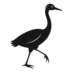 Illustration of Grebe silhouette on white