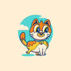 Cute cat cartoon character