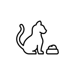 Cat food outline icons, minimalist vector illustration ,simple transparent graphic element .Isolated on white background