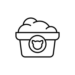 Cat food outline icons, minimalist vector illustration ,simple transparent graphic element .Isolated on white background