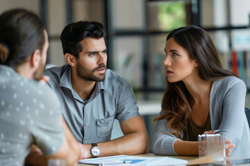 Obraz premium Young business employee working in modern office