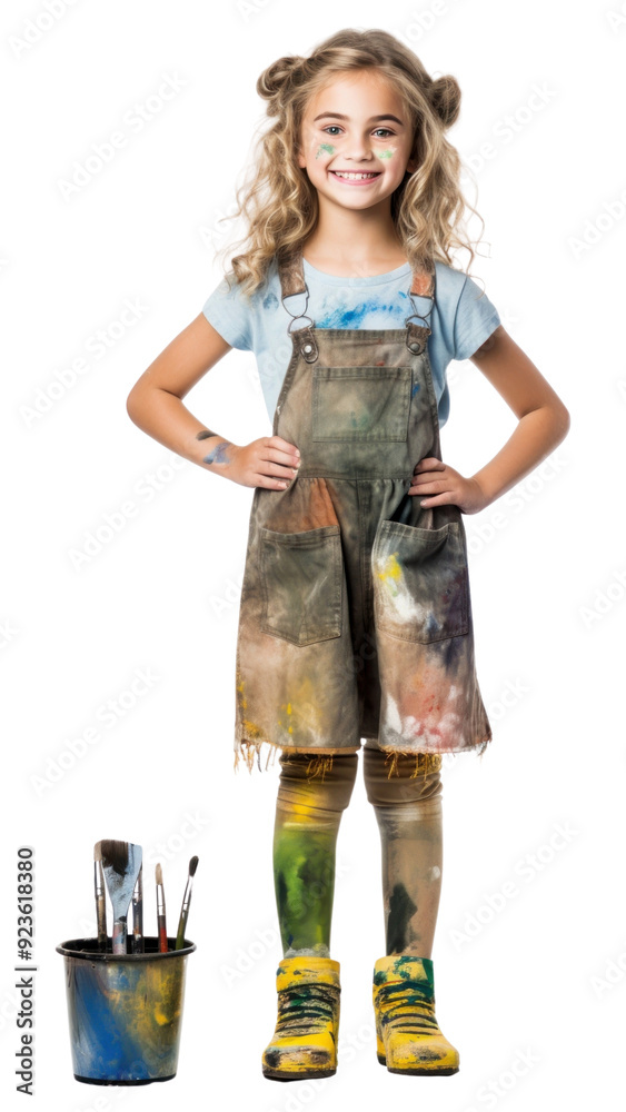 Sticker PNG Painter footwear costume child.