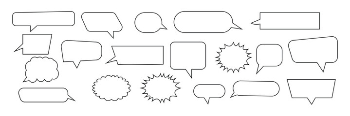 Obraz premium Speech Bubble Balloon Icon | Blank Bubbles | Communication Symbol | Message Logo | Cartoon Sign | Isolated | Variations. 
