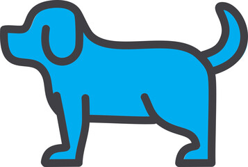 Blue Dog Icon logo for business 