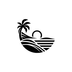 palm tree summer logo vector illustration template design