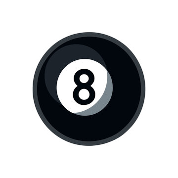 recommend clip art: black ball billiard number eight vector illustration template design