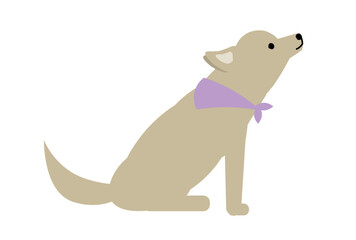 横向きのおすわりをするラブラドールレトリバーのイラスト