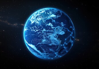 Obraz premium Earth with Glowing Network Connections