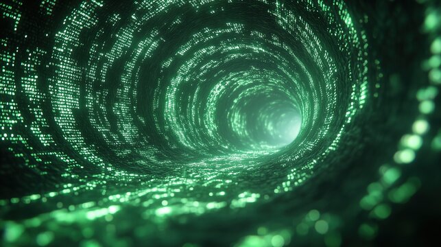 Hacker attack symbol, binary code flowing, digital storm effect, neon green hues. Isolated on white background, Copy space for text, No logo, No Trademark, No text
