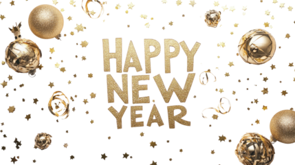 Happy new year 2025 transparent background