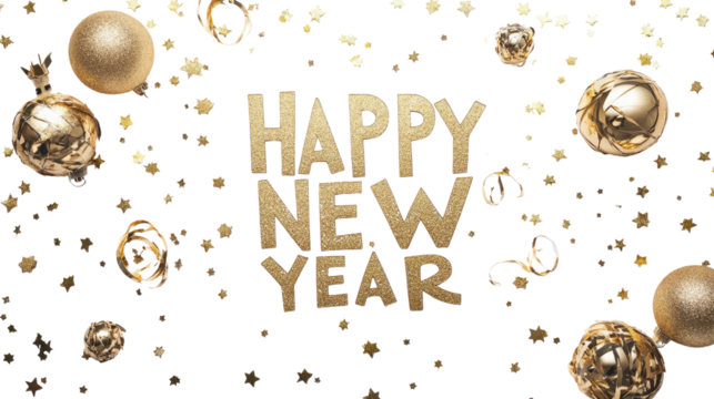 Happy new year 2025 transparent background