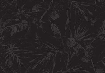 Tropical palm leaf Seamless Vector Illustration pattern isolated on black background. abstract palm leaves design for use all of fabric print wrapping paper and others. All over design ready to print.