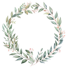 Naklejka premium PNG Elegant botanical wreath illustration