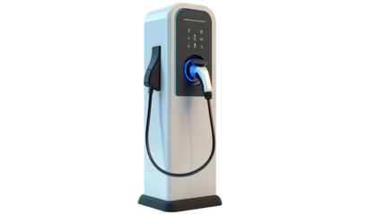 Electric car charger transparent background