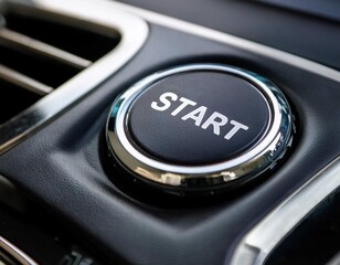 Start button on a device, representing initiation, beginning, and operational readiness.