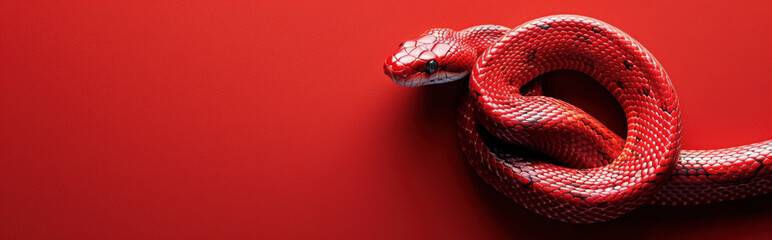 Fototapeta premium negative space to form the shape of a snake on a solid background, playing with light and shadow to create an intriguing and minimalist visual effect.