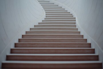 Naklejka premium An infinite staircase spirals endlessly in an impossible loop, featuring mind-bending geometry inspired