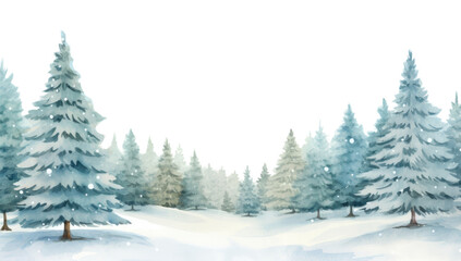 Fototapeta premium PNG Winter forest border, transparent background
