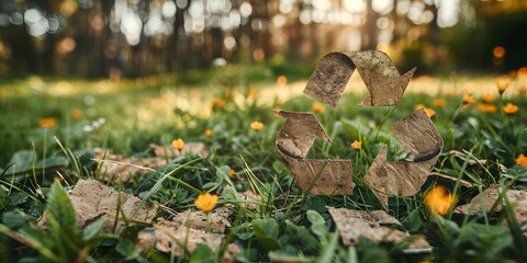 Eco-Friendly Sustainability Loop Symbol Formed by Green Plants in a Forest. A Powerful Representation of Nature, Conservation, and Environmental Stewardship. Capturing the Essence of Sustainability an