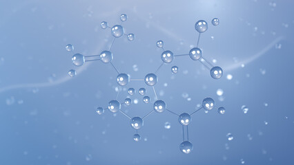 kainic acid molecular structure, 3d model molecule, kainate, structural chemical formula view from a microscope