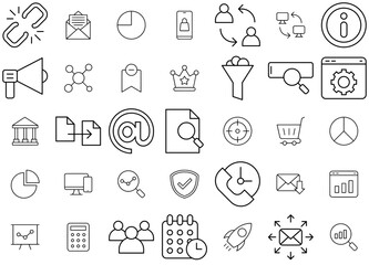 Mega Set Of Vector Marketing And Seo_Thin Line Vector Symbols Apps, Websites Ui Designs Suitable For Candle-Bar,Seo,Message,Graph,Report Infographic Simple Vector Illustration Logo