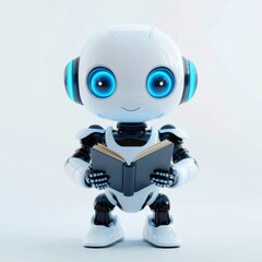 Naklejka premium blue screen robot android