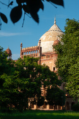 Safder jung (jang) Tomb in Delhi, India. The tomb is a sandstone and marble mausoleum and it was built in 1754 in the late Mughal Empire style for Nawab Safdarjung.