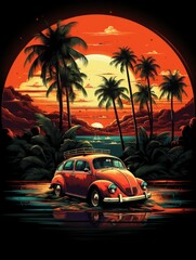 car on the beach