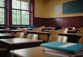 modern classroom. Back to school concept. Generative ai . AI