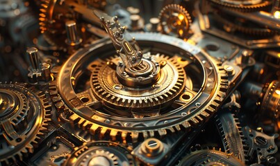 Steampunk-inspired gears, vintage design