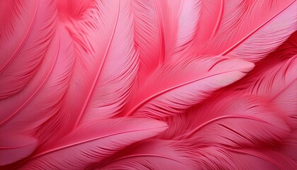 Fototapeta premium Flamingo Feather Pattern Focus on a flamingo feather pattern with bright pink hues and delicate lines