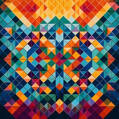 Geometric Mosaic Pattern Focus on a mosaic-style geometric pattern with vibrant colors with a modern background
