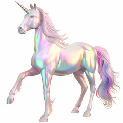 Naklejka premium 3D unicorn in white background vector image