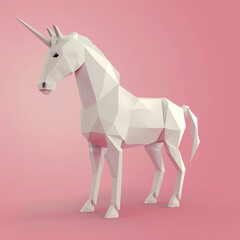 Obraz premium 3D unicorn in white background vector image