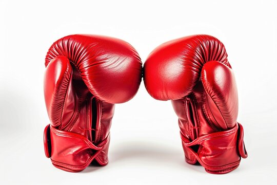 Rote Boxhandschuhe isoliert auf wei&szlig;em Hintergrund 