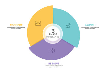 Pie Chart Glassmorphism Infographic Template With 3 Options, Steps, Parts, Segments. Vector Illustration For Business Financial Report.