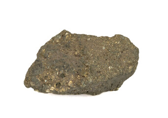 Brass nugget texture, rock fragment, mineral structure, raw material for metallurgy, natural geological form