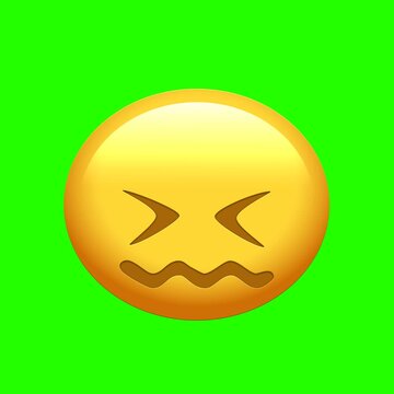Animated Facebook emoji of a slightly sick face